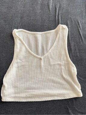 Women’s Cream Knit V-Neck Tank Top